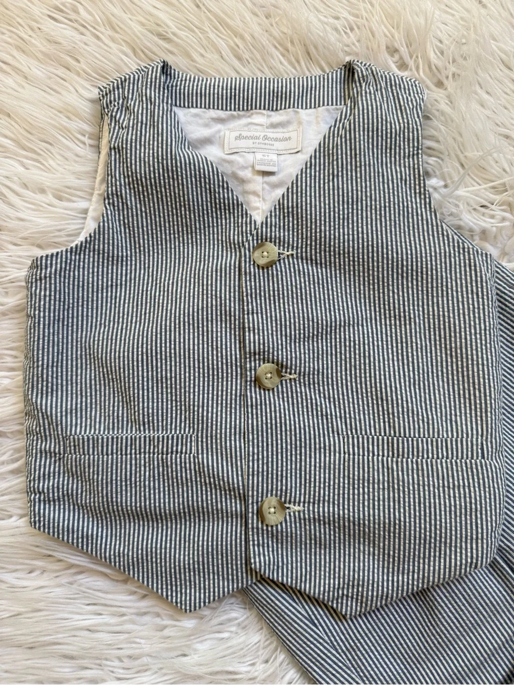 Gymboree Gray Pinstripe Vest & Pants Set